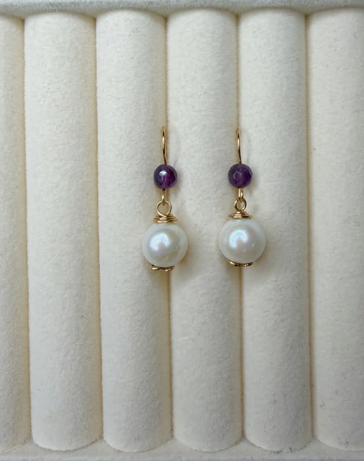 Classic Amethyst Pearl Earrings