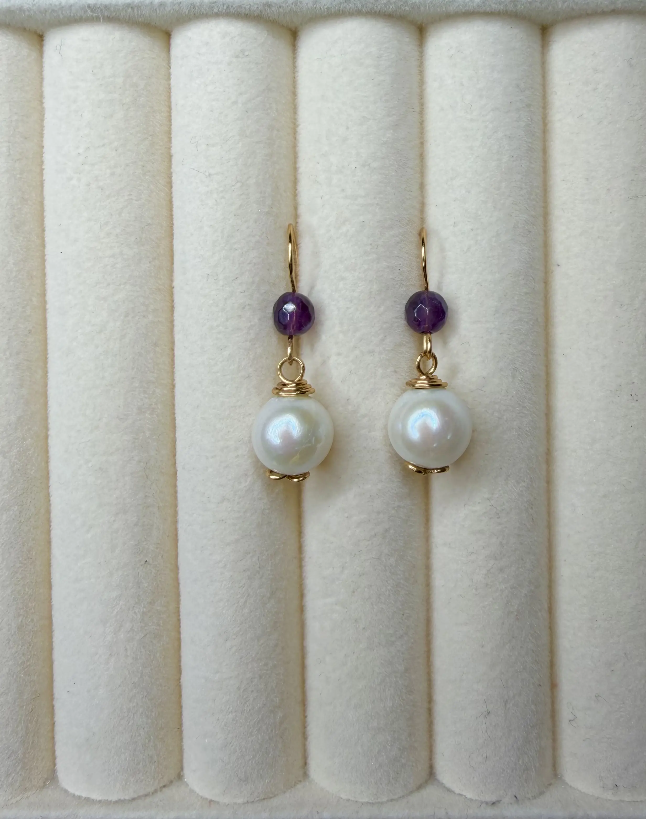 Classic Amethyst Pearl Earrings