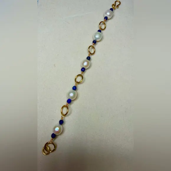 Lapis Pearl Bracelet