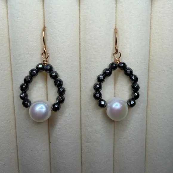 Hematite Pearl Dangling
