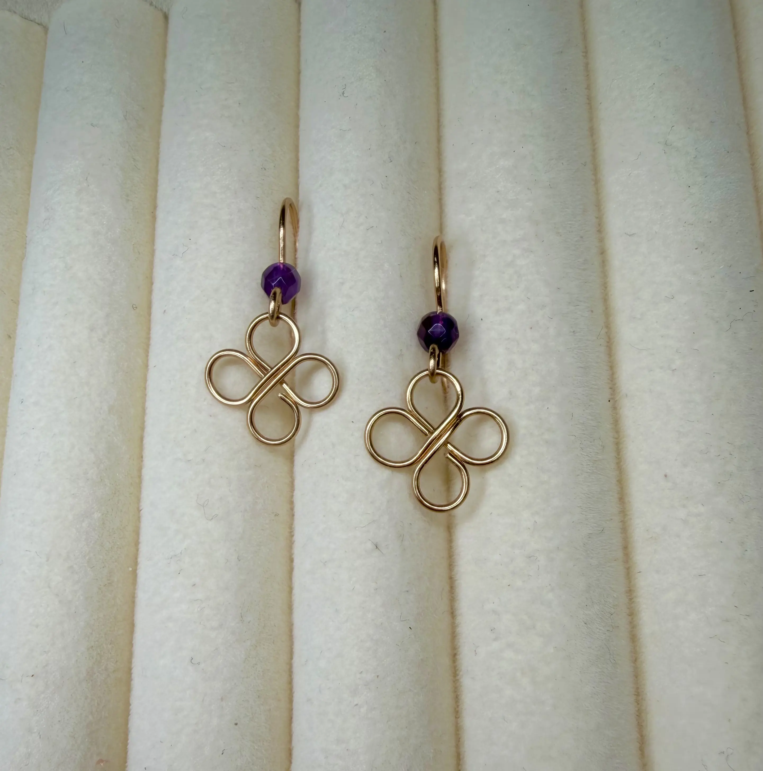 Amethyst Clover Earrings