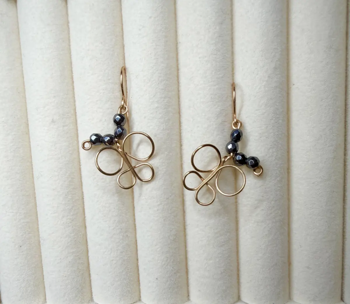 Hematite Butterfly Earrings