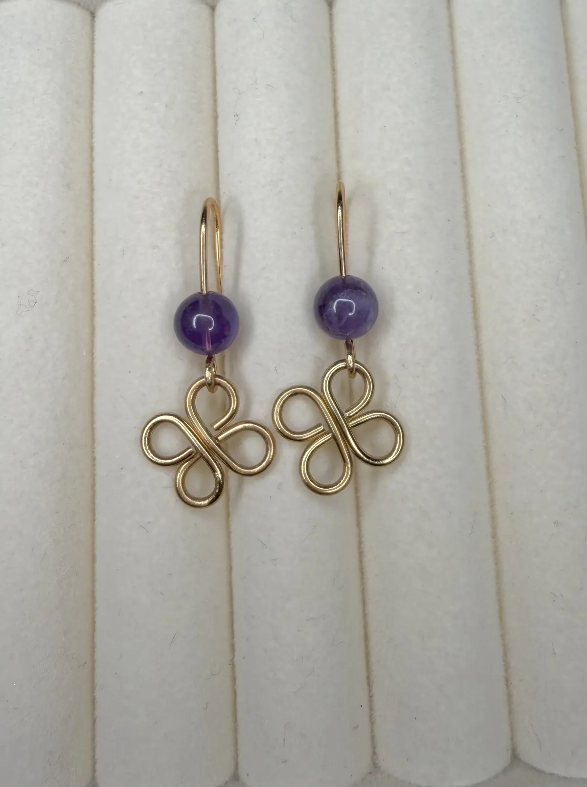 Amethyst Clover Earrings 