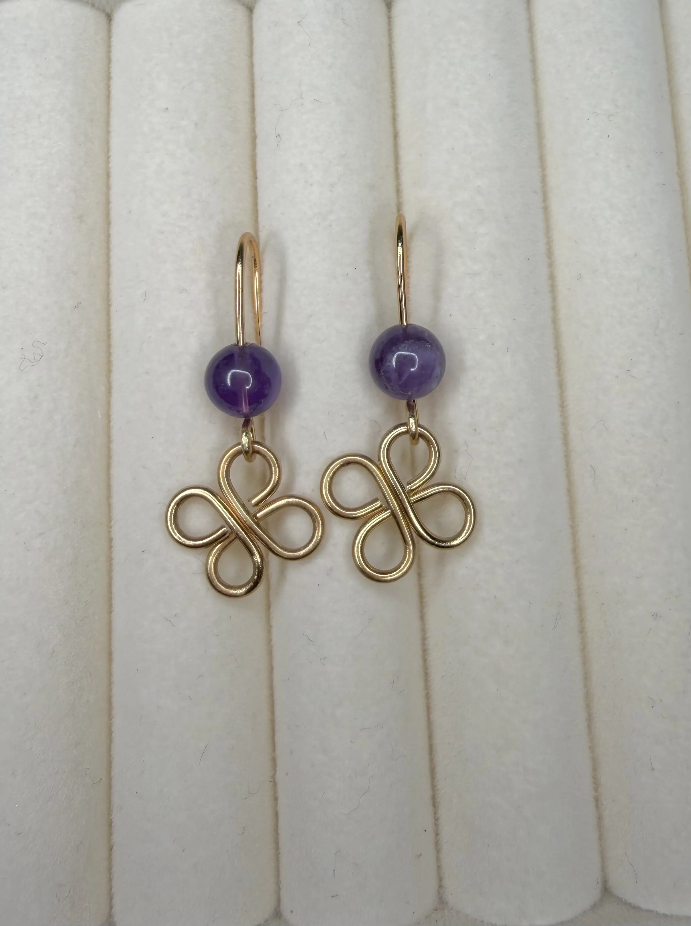 Amethyst Clover Earrings 