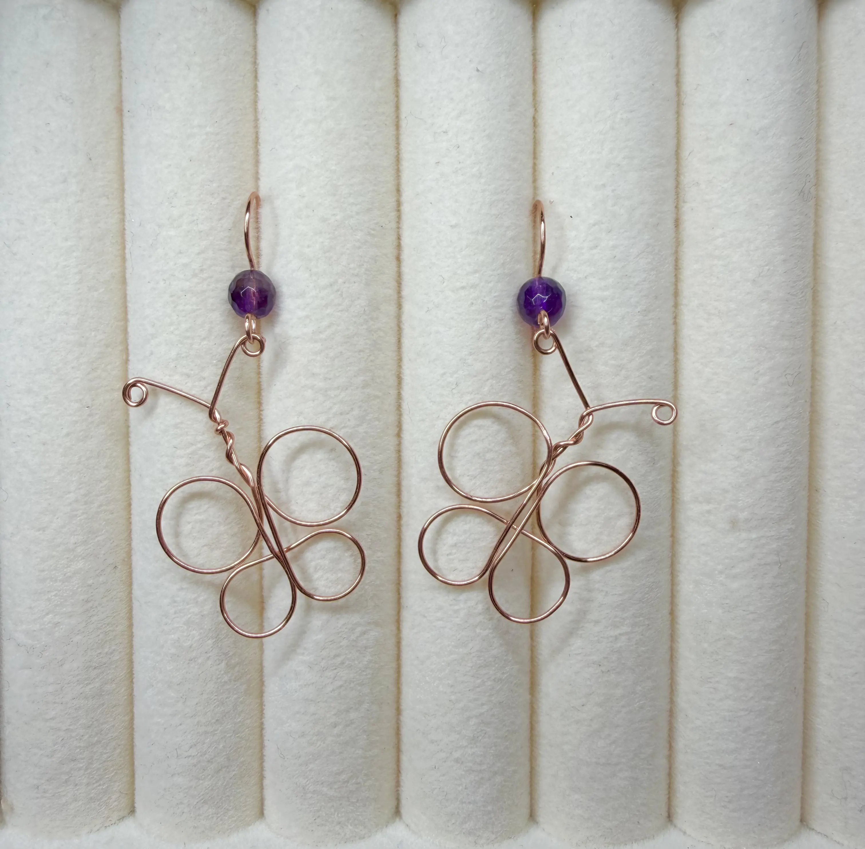 Amethyst Butterfly Earrings