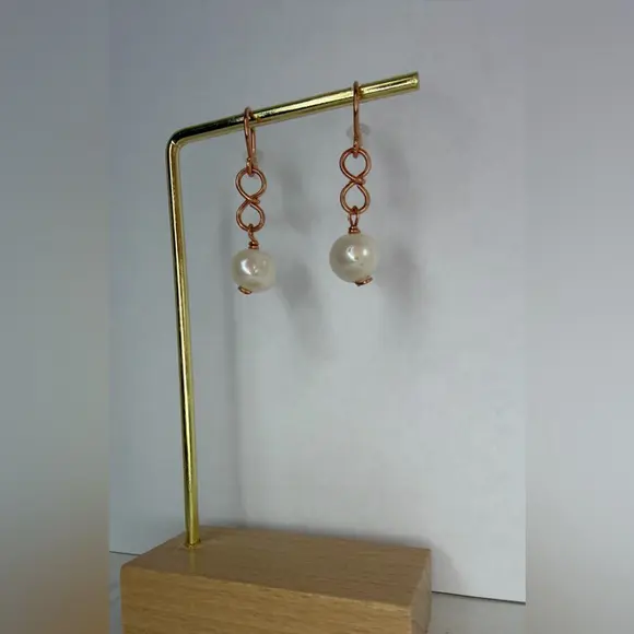 Infinity Pearl Drop Earrings
