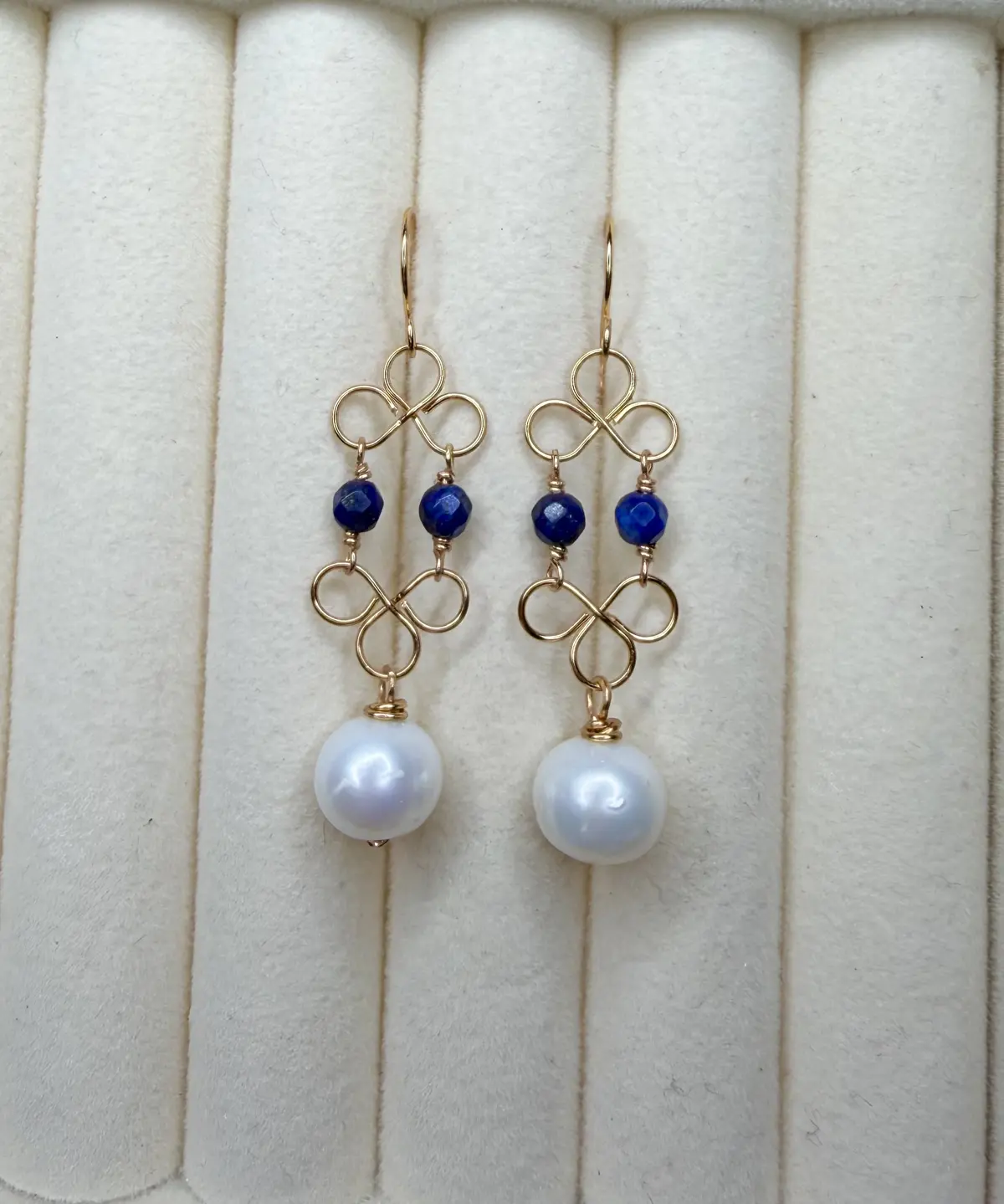 Lapis Pearl Earrings